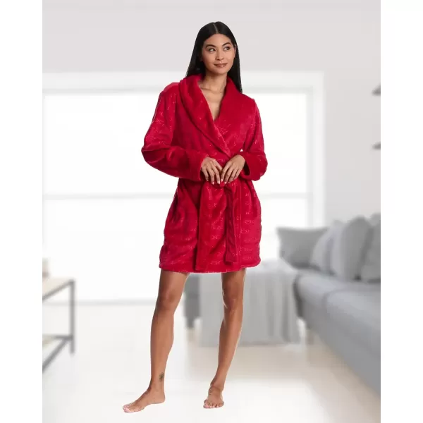 imagebebe Womens MidLength Plush Pajama Lounge Robe BathrobeCrimson