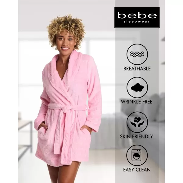 imagebebe Womens MidLength Plush Pajama Lounge Robe BathrobeRose Shadow 2