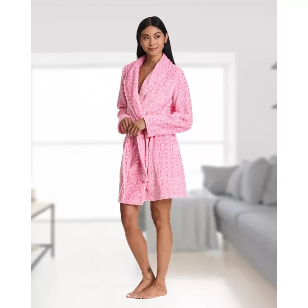 imagebebe Womens MidLength Plush Pajama Lounge Robe BathrobeRose Shadow