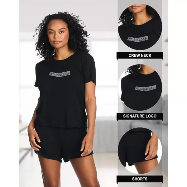 imagebebe Womens Pajamas Set  Shirt and Lounge Pajama Shorts Sleepwear SetBlack Beauty
