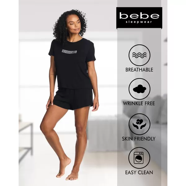 imagebebe Womens Pajamas Set  Shirt and Lounge Pajama Shorts Sleepwear SetBlack Beauty