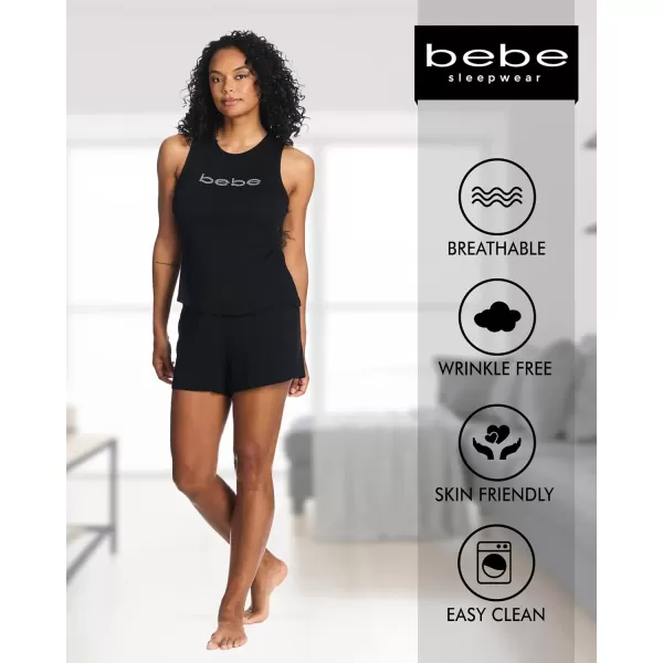 imagebebe Womens SleepLounge Top With Pajama Shorts Sleepwear SetBlack Beauty