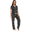 imagebebe Womens 2 Piece Bridesmaid Pajamas Set Short Sleeve Button Down Shirt and PantsBlack 1