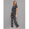 imagebebe Womens 2 Piece Bridesmaid Pajamas Set Short Sleeve Button Down Shirt and PantsBlack 1