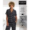 imagebebe Womens 2 Piece Bridesmaid Pajamas Set Short Sleeve Button Down Shirt and PantsBlack Beauty