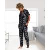 imagebebe Womens 2 Piece Bridesmaid Pajamas Set Short Sleeve Button Down Shirt and PantsBlack Beauty