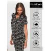 imagebebe Womens 2 Piece Bridesmaid Pajamas Set Short Sleeve Button Down Shirt and PantsBlack Print