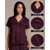 imagebebe Womens 2 Piece Bridesmaid Pajamas Set Short Sleeve Button Down Shirt and PantsBlack3