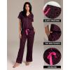 imagebebe Womens 2 Piece Bridesmaid Pajamas Set Short Sleeve Button Down Shirt and PantsBlack3