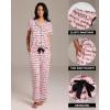 imagebebe Womens 2 Piece Bridesmaid Pajamas Set Short Sleeve Button Down Shirt and PantsBlush