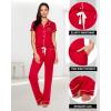 imagebebe Womens 2 Piece Bridesmaid Pajamas Set Short Sleeve Button Down Shirt and PantsCabernet
