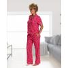 imagebebe Womens 2 Piece Bridesmaid Pajamas Set Short Sleeve Button Down Shirt and PantsCrimson