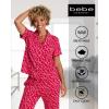 imagebebe Womens 2 Piece Bridesmaid Pajamas Set Short Sleeve Button Down Shirt and PantsCrimson