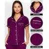 imagebebe Womens 2 Piece Bridesmaid Pajamas Set Short Sleeve Button Down Shirt and PantsDeep Purple