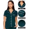 imagebebe Womens 2 Piece Bridesmaid Pajamas Set Short Sleeve Button Down Shirt and PantsDeep Teal