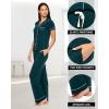 imagebebe Womens 2 Piece Bridesmaid Pajamas Set Short Sleeve Button Down Shirt and PantsDeep Teal