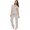 imagebebe Womens 2 Piece Bridesmaid Pajamas Set Short Sleeve Button Down Shirt and PantsIvory