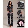 imagebebe Womens 2 Piece Bridesmaid Pajamas Set Short Sleeve Button Down Shirt and PantsJet