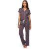 imagebebe Womens 2 Piece Bridesmaid Pajamas Set Short Sleeve Button Down Shirt and PantsMidnight Lavender