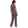 imagebebe Womens 2 Piece Bridesmaid Pajamas Set Short Sleeve Button Down Shirt and PantsMidnight Lavender