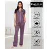 imagebebe Womens 2 Piece Bridesmaid Pajamas Set Short Sleeve Button Down Shirt and PantsMidnightlavender