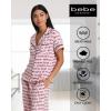 imagebebe Womens 2 Piece Bridesmaid Pajamas Set Short Sleeve Button Down Shirt and PantsRose Shadow