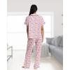 imagebebe Womens 2 Piece Bridesmaid Pajamas Set Short Sleeve Button Down Shirt and PantsRose Shadow