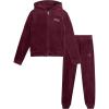 imagebebe Girls Sweatsuit Set  2 Piece Velour Zip Sweatshirt and Jogger Sweatpants  Youth Tracksuit Set for Girls 712Wineberry