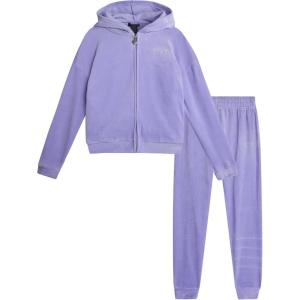 imagebebe Girls Sweatsuit Set  2 Piece Velour Zip Sweatshirt and Jogger Sweatpants  Youth Tracksuit Set for Girls 712Lavendar