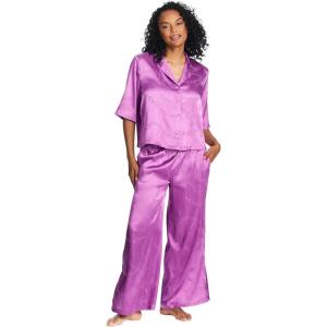 imagebebe Jacquard Satin Bridesmaid Pajama Set for Women Satin Lounge Set Womens PJs Sets Womens Sleepwear Ladies GiftsIris Orchid 1