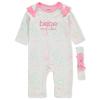 imageBebe Baby Girls 2Piece Splatter Coveralls Set Outfit  WhitePink 03