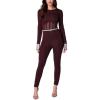 imagebebe Womens Corset Seamed Embellished JumpsuitRed