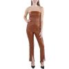 imagebebe Womens Juniors Faux Leather Strapless JumpsuitCopper Brown