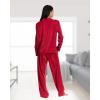 imagebebe PJ Sets for Women Metallic Shimmer Womens Button Down Pajama Sets Loungewear Ladies SleepwearCrimson