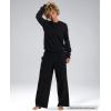 imagebebe Jogger or Wide Leg Sweatpants for Women French Terry Baggy Sweatpants with Pockets Womens SweatsWide Leg  Black