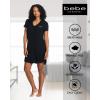 imagebebe Womens Night Dress Short Sleeve Womens Nightgowns ampamp Sleepshirts Womens SleepwearBlack Beauty