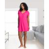 imagebebe Womens Night Dress Short Sleeve Womens Nightgowns ampamp Sleepshirts Womens SleepwearFuchsia Purple
