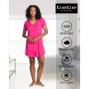 imagebebe Womens Night Dress Short Sleeve Womens Nightgowns ampamp Sleepshirts Womens SleepwearFuchsia Purple