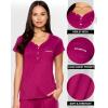 imagebebe Womens Pajama Set Short Sleeve Shirt with Lace Jogger PJ Pants Lounge Sets for WomenBerry
