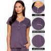 imagebebe Womens Pajama Set Short Sleeve Shirt with Lace Jogger PJ Pants Lounge Sets for WomenMidnight Lavender