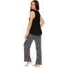imagebebe Womens Pajama Sets Logo Sleeveless Top and Pajama Pants PJ Set for WomenBlack 1