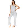imagebebe Womens Pajama Sets Logo Sleeveless Top and Pajama Pants PJ Set for WomenHeather Grey