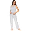 imagebebe Womens Pajama Sets Logo Sleeveless Top and Pajama Pants PJ Set for WomenHeather Grey