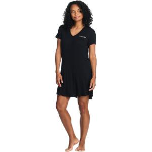 imagebebe Womens Night Dress Short Sleeve Womens Nightgowns ampamp Sleepshirts Womens SleepwearBlack Beauty