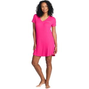 imagebebe Womens Night Dress Short Sleeve Womens Nightgowns ampamp Sleepshirts Womens SleepwearFuchsia Purple