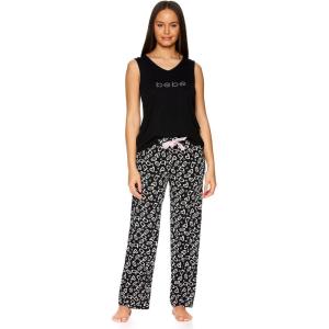 imagebebe Womens Pajama Sets Logo Sleeveless Top and Pajama Pants PJ Set for WomenBlack 1