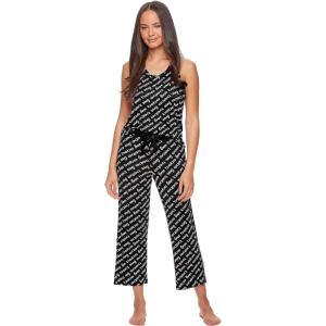 imagebebe Womens Pajama Sets Logo Sleeveless Top and Pajama Pants PJ Set for WomenBlack