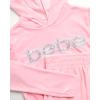 imagebebe Girls Sweatsuit  2 Piece Ribbed Velour Hoodie Sweatshirt and Open Bottom Sweatpants  Smock Waist Tracksuit Set 712Pink
