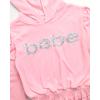 imagebebe Girls Sweatsuit  2 Piece Ribbed Velour Hoodie Sweatshirt and Open Bottom Sweatpants  Smock Waist Tracksuit Set 712Pink