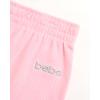 imagebebe Girls Sweatsuit  2 Piece Ribbed Velour Hoodie Sweatshirt and Open Bottom Sweatpants  Smock Waist Tracksuit Set 712Pink